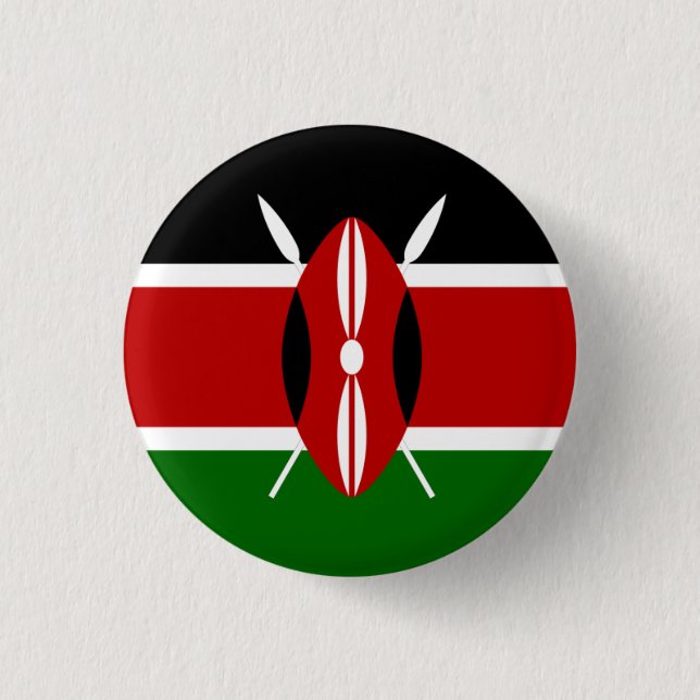 Kenya Flag Pinback Button (Front)