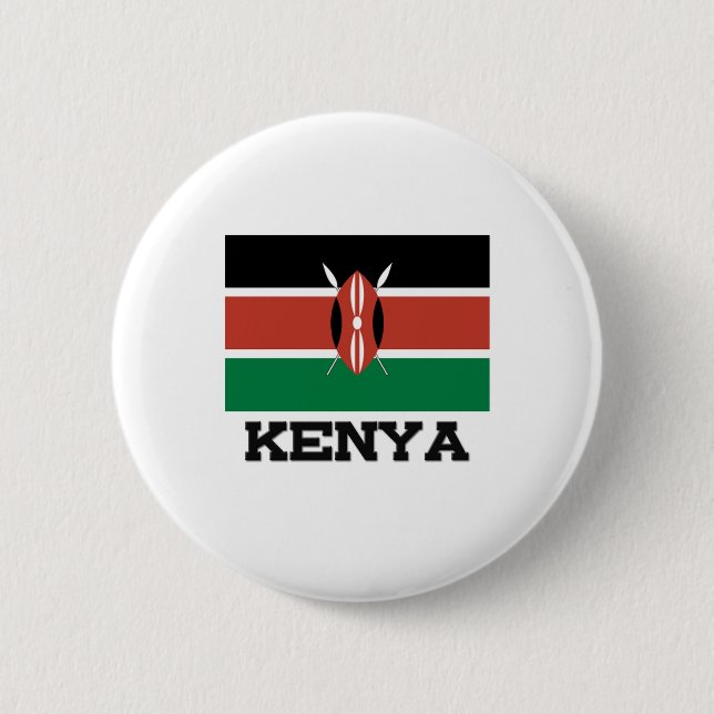 Kenya Flag Pinback Button (Front)