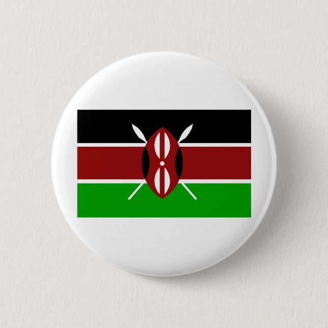 Kenya Flag Pinback Button (Front)