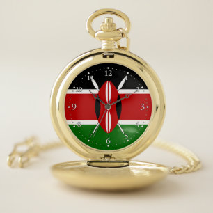 Kenya Flag Pocket Watch