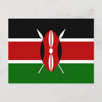 Kenya Flag Postcard by the_little_gift_shop at Zazzle