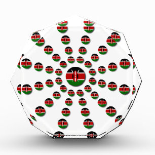 Kenya Flag Radial Pattern: Patriotic Art & Decor Acrylic Award