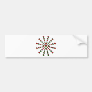 Kenya Flag Radial Pattern: Patriotic Art & Decor Bumper Sticker
