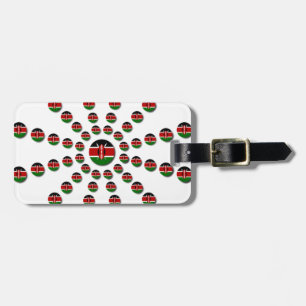 Kenya Flag Radial Pattern: Patriotic Art & Decor Luggage Tag