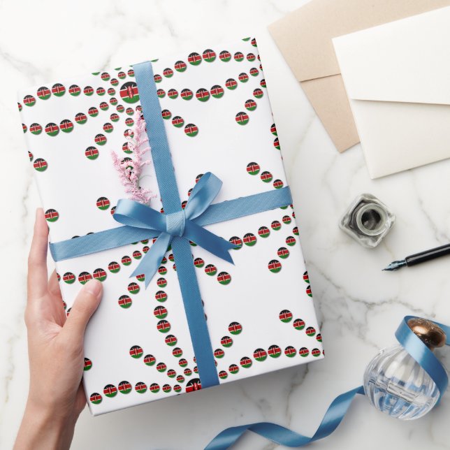 Kenya Flag Radial Pattern: Patriotic Art & Decor Wrapping Paper (Gifting)