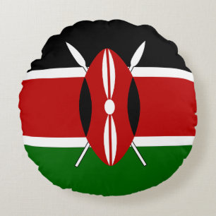 Kenya Flag Round Pillow