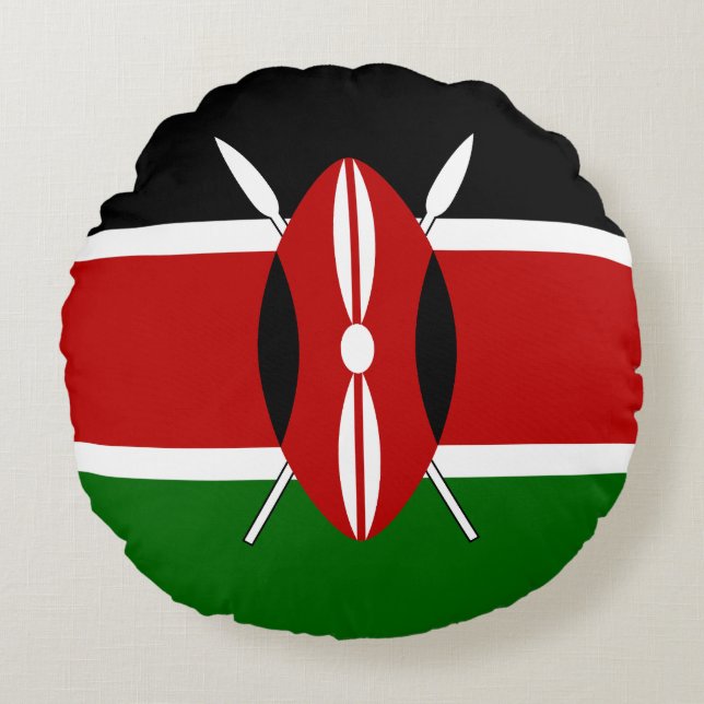 Kenya Flag Round Pillow (Front)
