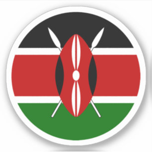 Kenya Flag Round Sticker