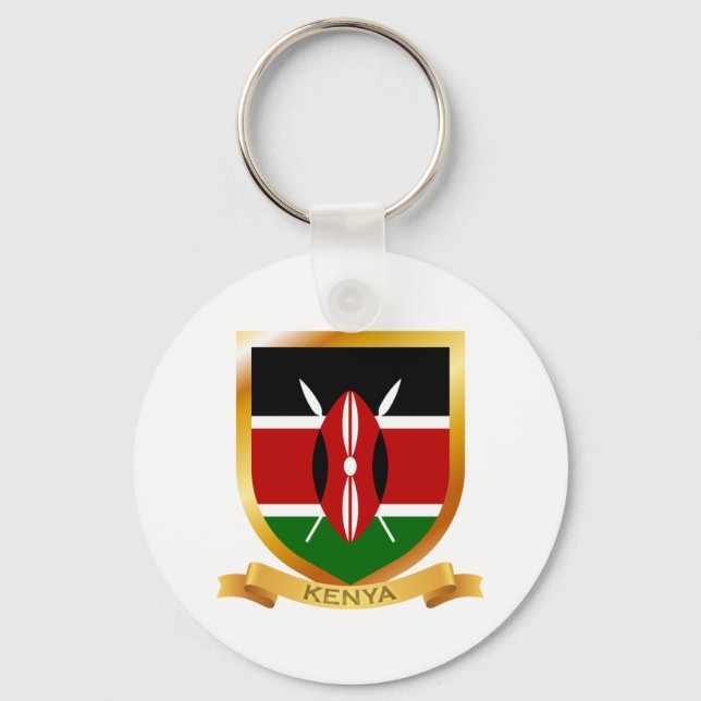 Kenya Flag Shield Keychain (Front)
