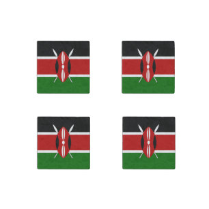 Kenya Flag Stone Magnet