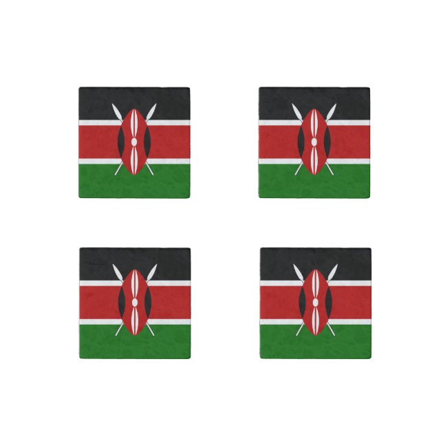 Kenya Flag Stone Magnet (Front)