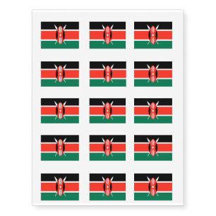 Kenya Flag Temporary Tattoos