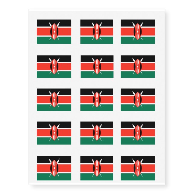 Kenya Flag Temporary Tattoos (Front)