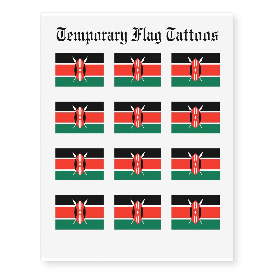 Kenya Flag Temporary Tattoos Zazzle