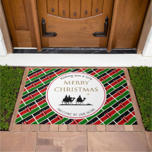 KENYA FLAG Three Wise Men KENYAN Christmas Doormat