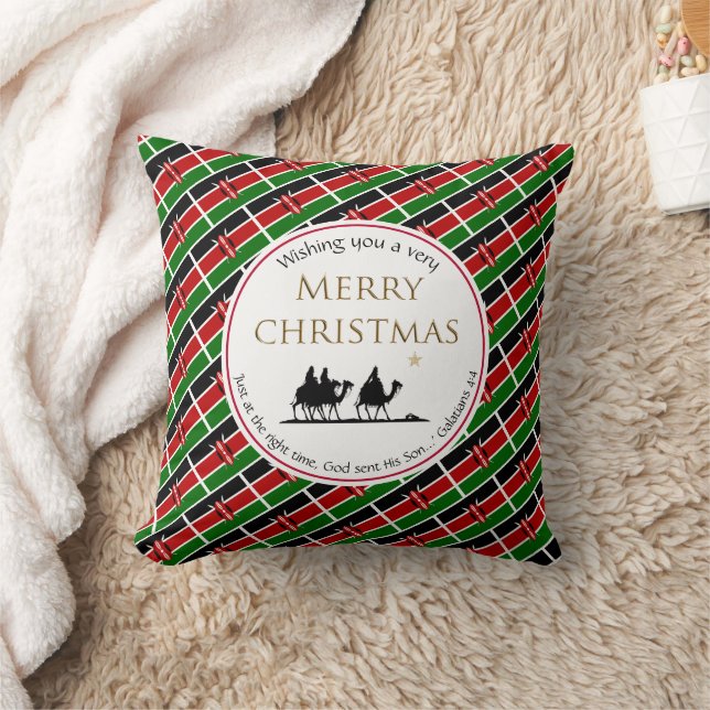KENYA FLAG Three Wise Men KENYAN Christmas Throw Pillow (Blanket)