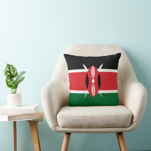 Kenya flag throw pillow