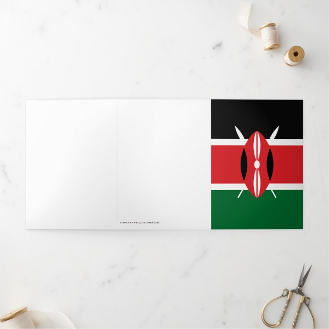 Kenya flag Tri-Fold card (Outside)