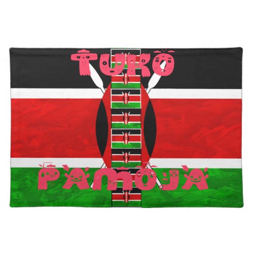 Kenya Flag Tuko Pamoja Cloth Placemat