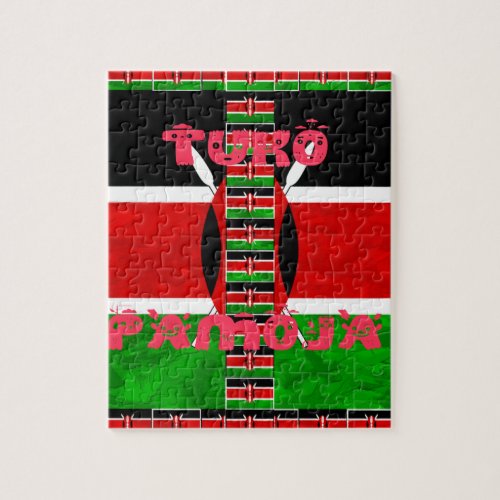Kenya Flag Tuko Pamoja Jigsaw Puzzle