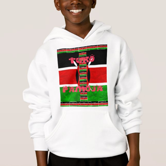 Kenya Flag Tuko Pamoja Make It Kenyan Hoodie (Front)
