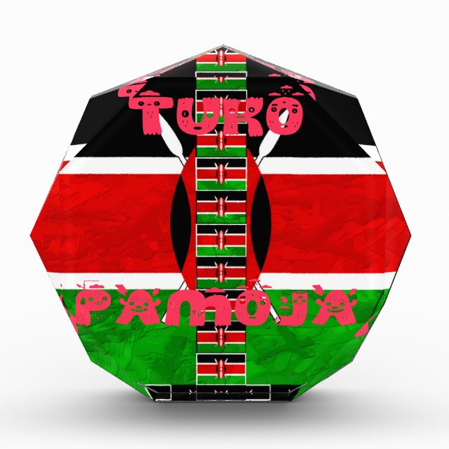 Kenya Flag: Tuko Pamoja - Unity Art Design Acrylic Award (Front)