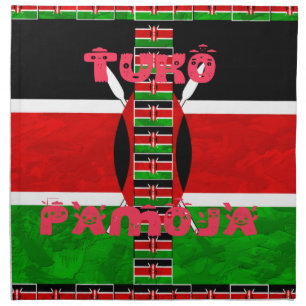 Kenya Flag: Tuko Pamoja - Unity Art Design Cloth Napkin