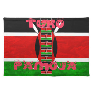 Kenya Flag: Tuko Pamoja - Unity Art Design Cloth Placemat
