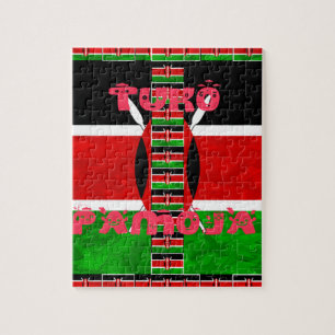 Kenya Flag: Tuko Pamoja - Unity Art Design Jigsaw Puzzle