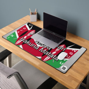 Kenya Flag Umoja ni Nguvu   Customizable Anti-Slip Desk Mat