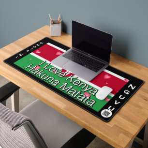 Kenya Flag Umoja ni Nguvu   Red Green Black Patrio Desk Mat