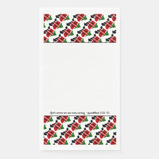 Kenya Flag with Christian Bible Verse Paper Guest Towels (Front)