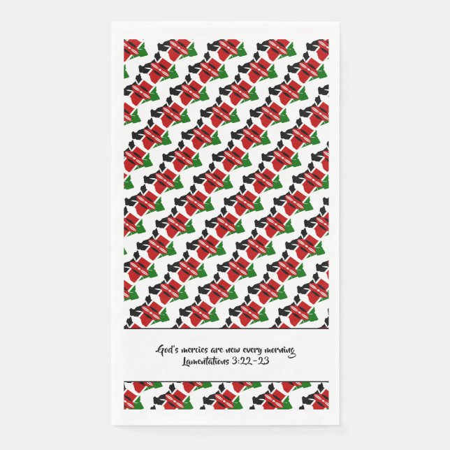 KENYA FLAG with Christian Scripture Paper Guest Towels (Front)