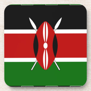 Kenya Flag: With Miniature Flag Frame Border Art  Coaster
