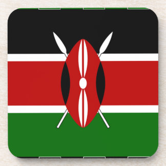 Kenya Flag: With Miniature Flag Frame Border Art Coaster
