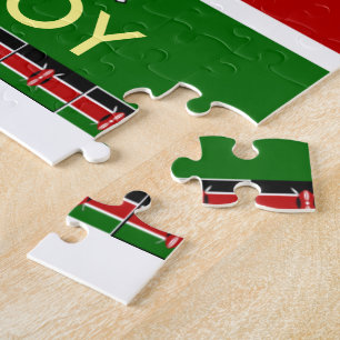 Kenya Flag: With Miniature Flag Frame Border Art  Jigsaw Puzzle