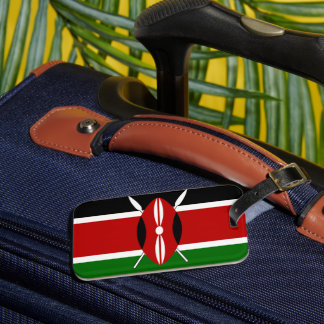 Kenya Flag: With Miniature Flag Frame Border Art  Luggage Tag