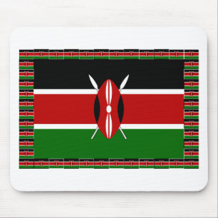Kenya Flag: With Miniature Flag Frame Border Art Mouse Pad
