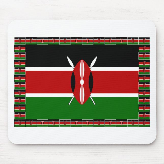 Kenya Flag: With Miniature Flag Frame Border Art  Mouse Pad (Front)