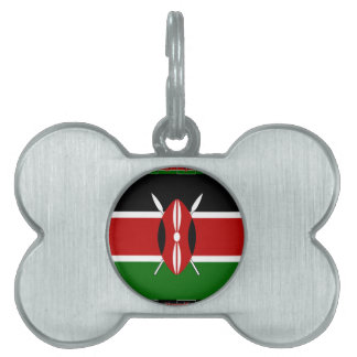 Kenya Flag: With Miniature Flag Frame Border Art  Pet Tag