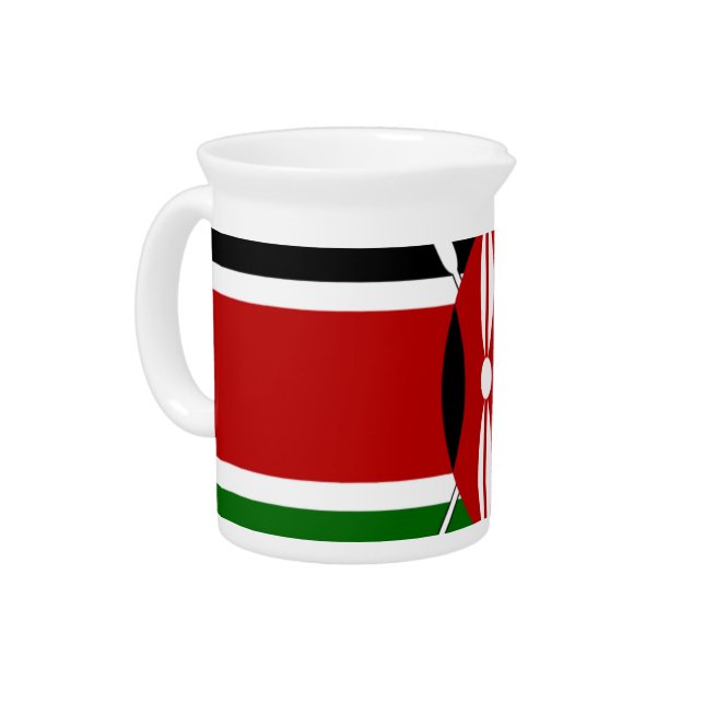 Kenya Flag: With Miniature Flag Frame Border Art  Pitcher (Left)