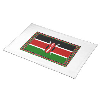 Kenya Flag: With Miniature Flag Frame Border Art  Placemat