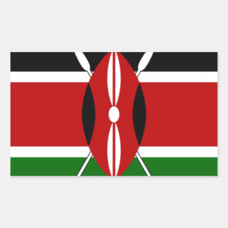 Kenya Flag: With Miniature Flag Frame Border Art Rectangular Sticker