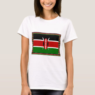 Kenya Flag: With Miniature Flag Frame Border Art  T-Shirt