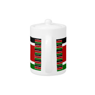 Kenya Flag: With Miniature Flag Frame Border Art Teapot