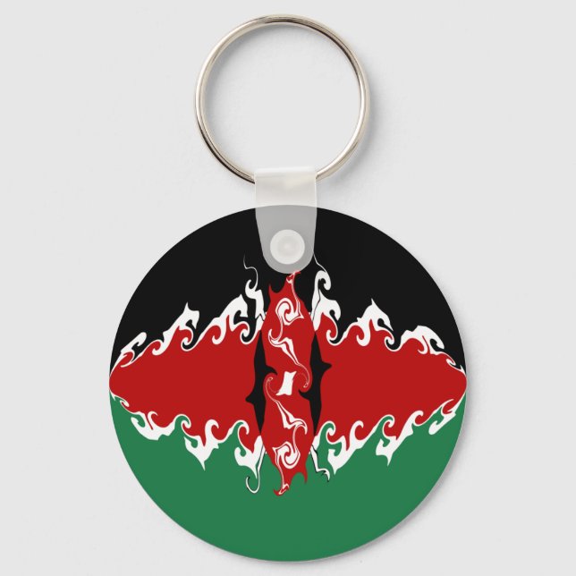 Kenya Gnarly Flag Keychain (Front)