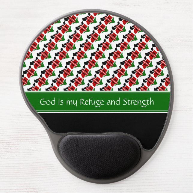 KENYA God Refuge Strength Christian Gel Mouse Pad (Front)