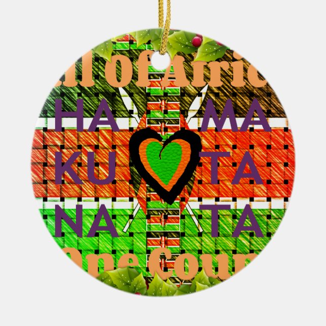 Kenya Hakuna Matata Ceramic Ornament (Front)