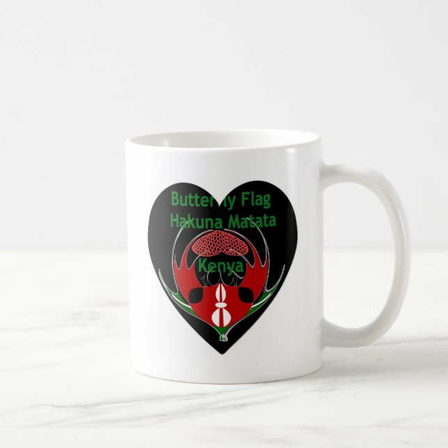 Kenya: Hakuna Matata Swahili | Butterfly Abstract  Coffee Mug (Right)