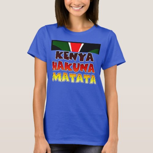 Kenya Hakuna Matata vintage_inspired Flag Colors T_Shirt